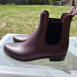 EUC Sam Edelman Rain Boots Ankle Royal Purple Heeled (9)